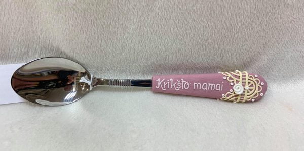 Šaukštelis dekoruotas modelinu “Krikšto Mama”
