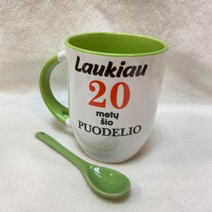 Puodeliai su šaukšteliais “Su metais”