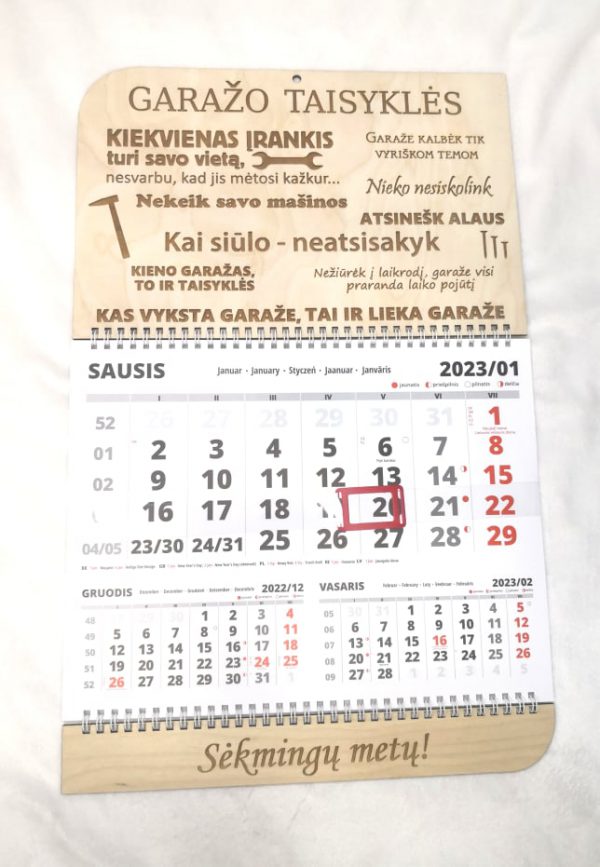 sieniniai kalendoriai