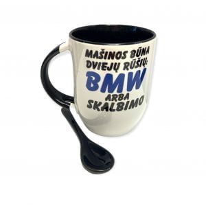 Puodelis su šaukšteliu “BMW,,