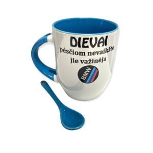 Puodelis su šaukšteliu “Dievai pėsčiomis nevaikšto”