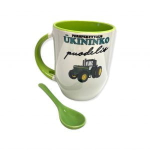 Puodelis su šaukšteliu “Perspektyvus ūkininkas”