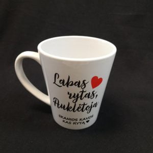 Latte puodelis “Labas rytas,  Auklėtoja”