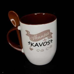 Puodelis su šaukšteliu “Skanios kavos”