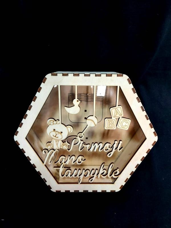 Taupyklė medinė ”Pirmoji mano taupyklė””