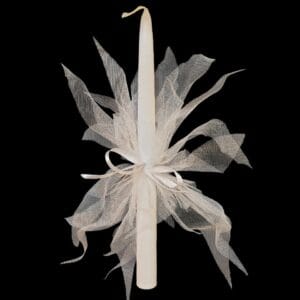 Krikšto žvakės papuošimas