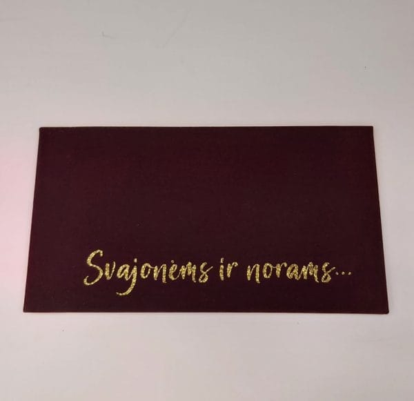 Pinigų vokelis “Svajonėms ir norams”  blizgus