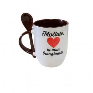 Puodelis su  šaukšteliu “Močiute, tu man brangiausia”