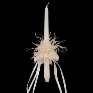 Krikšto žvakė dekoruota