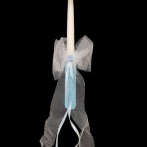 Krikšto žvakė dekoruota