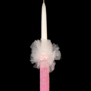 Krikšto žvakė dekoruota