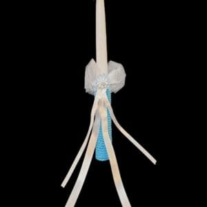 Krikšto žvakė dekoruota