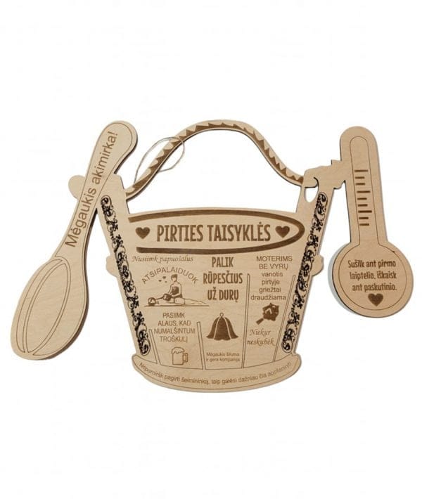 Pakabinama lentelė ,, Pirties taisyklės,, kubilas