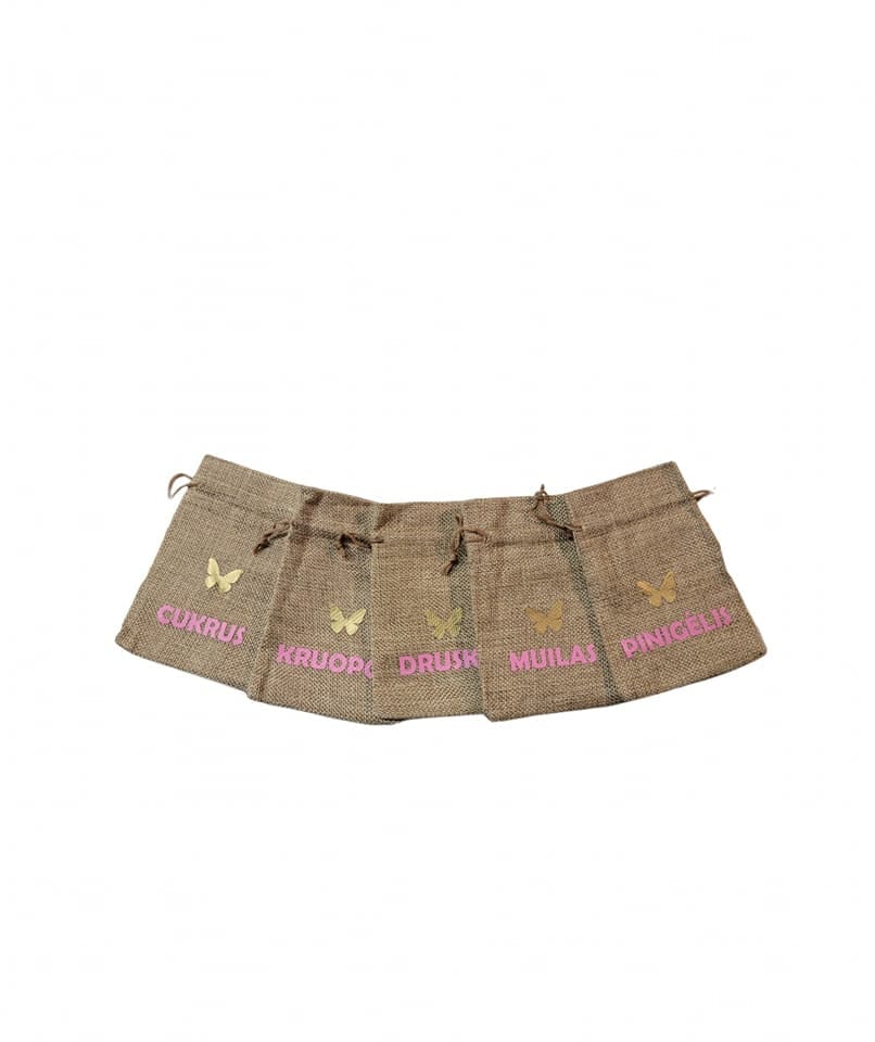 Krikšto palinkėjimų maišeliai “Auksinis drugelis”