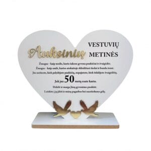 Pastatoma širdis “Auksinių vestuvių metinės”