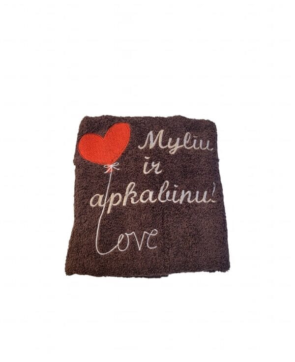 Siuvinėtas rankšluostis "Myliu ir apkabinu