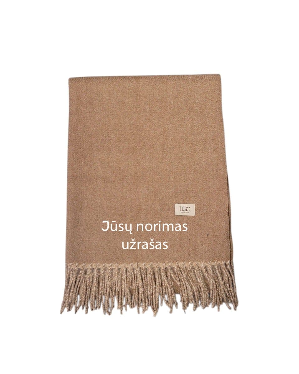 šalikas su norimu tekstu