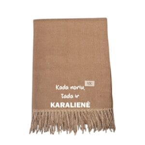 šalikas su norimu tekstu