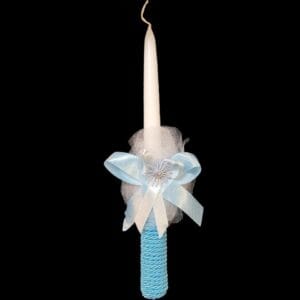 Krikšto žvakė dekoruota